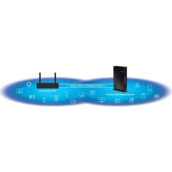 slide 5 of 10, NETGEAR Ax1800 4-Stream Wireless Wi-Fi 6 Mesh Extender, Eax20-100Nas, 1 ct