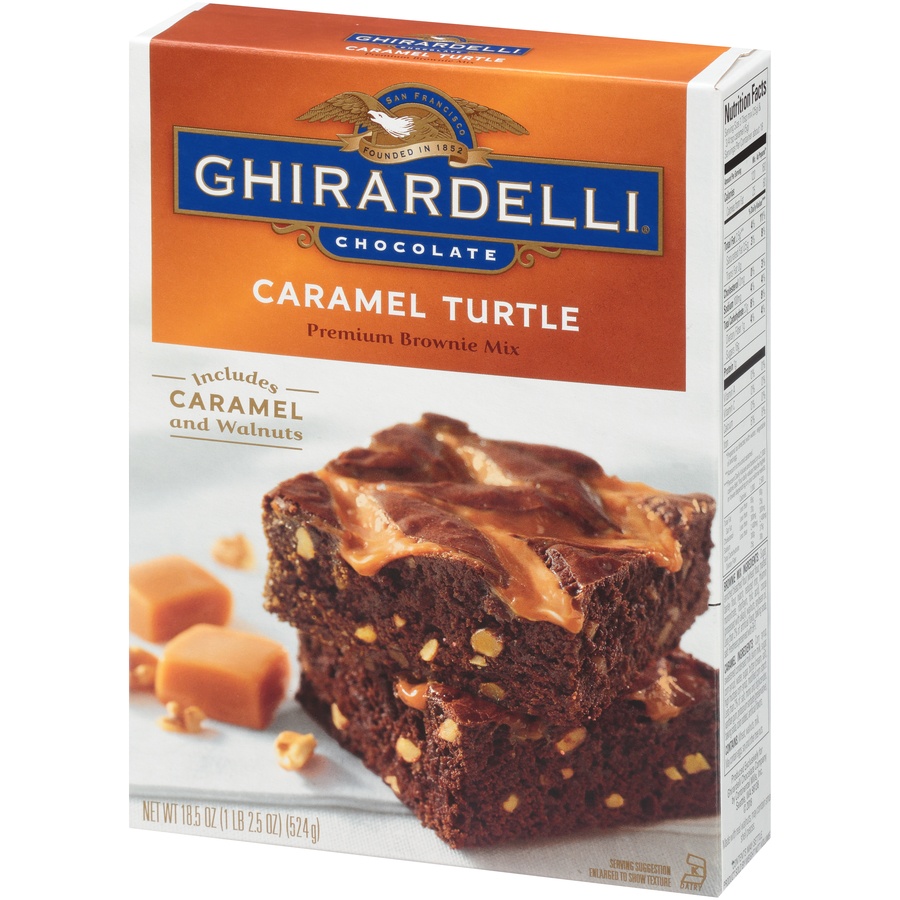 slide 4 of 8, Ghirardelli Chocolate Caramel Turtle Brownie Mix, 18.5 oz