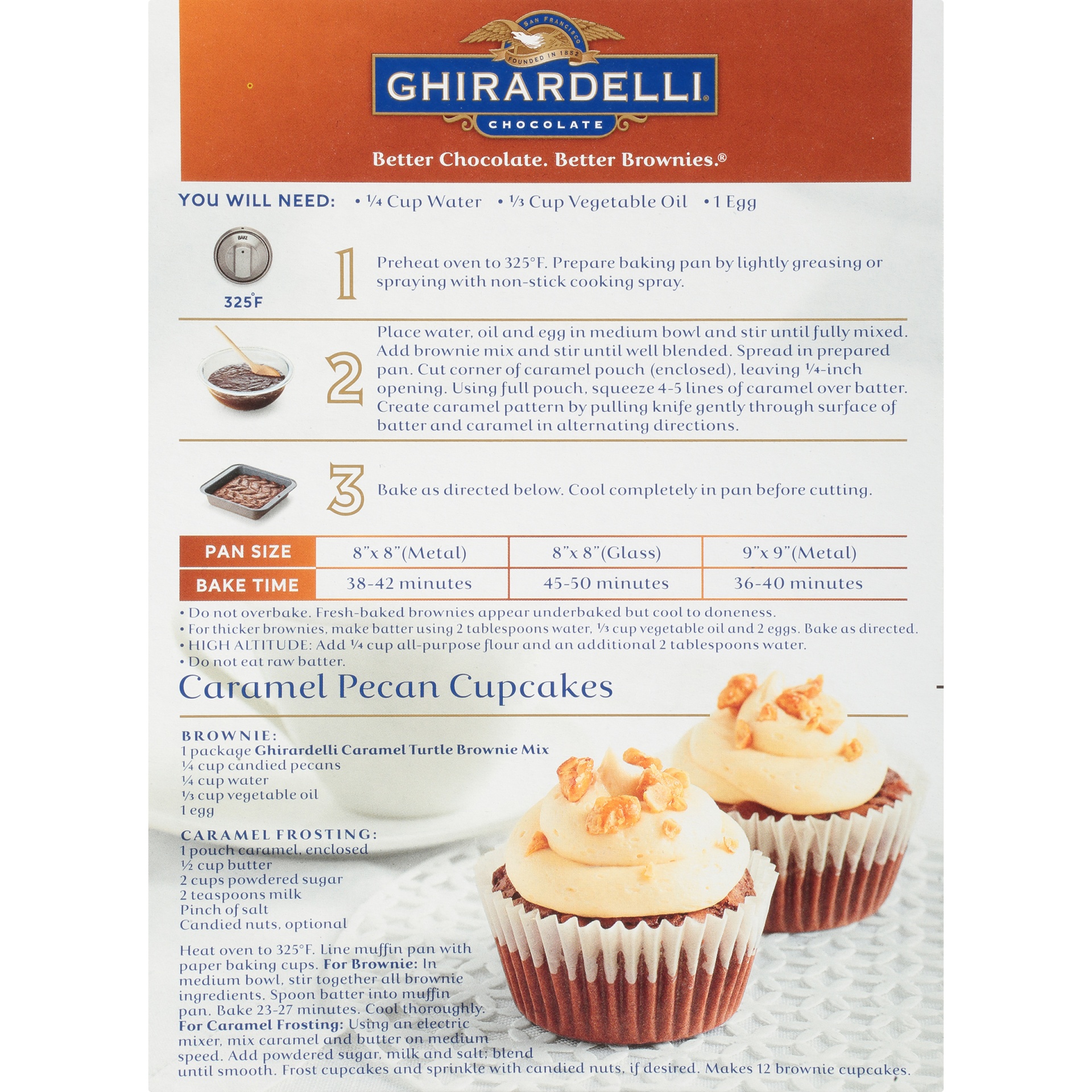 slide 7 of 8, Ghirardelli Chocolate Caramel Turtle Brownie Mix, 18.5 oz