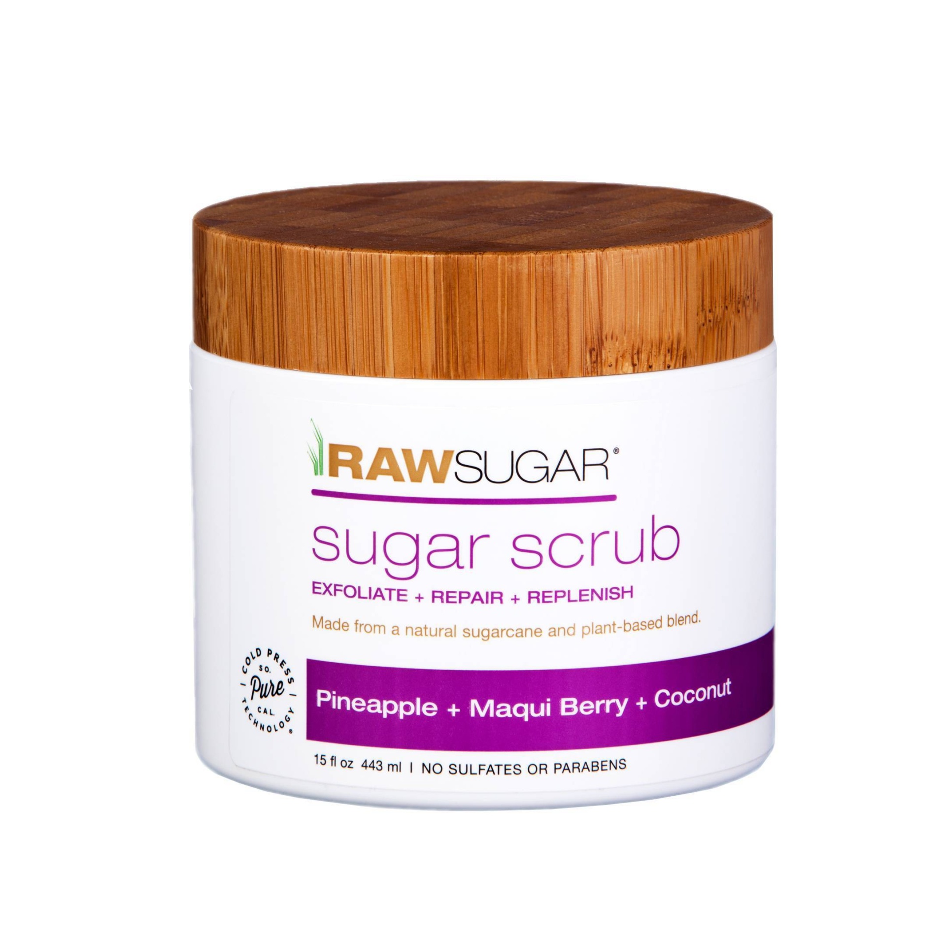 slide 1 of 2, Raw Sugar Sugar Scrub Pineapple Maqui Berry Coconut, 15 fl oz