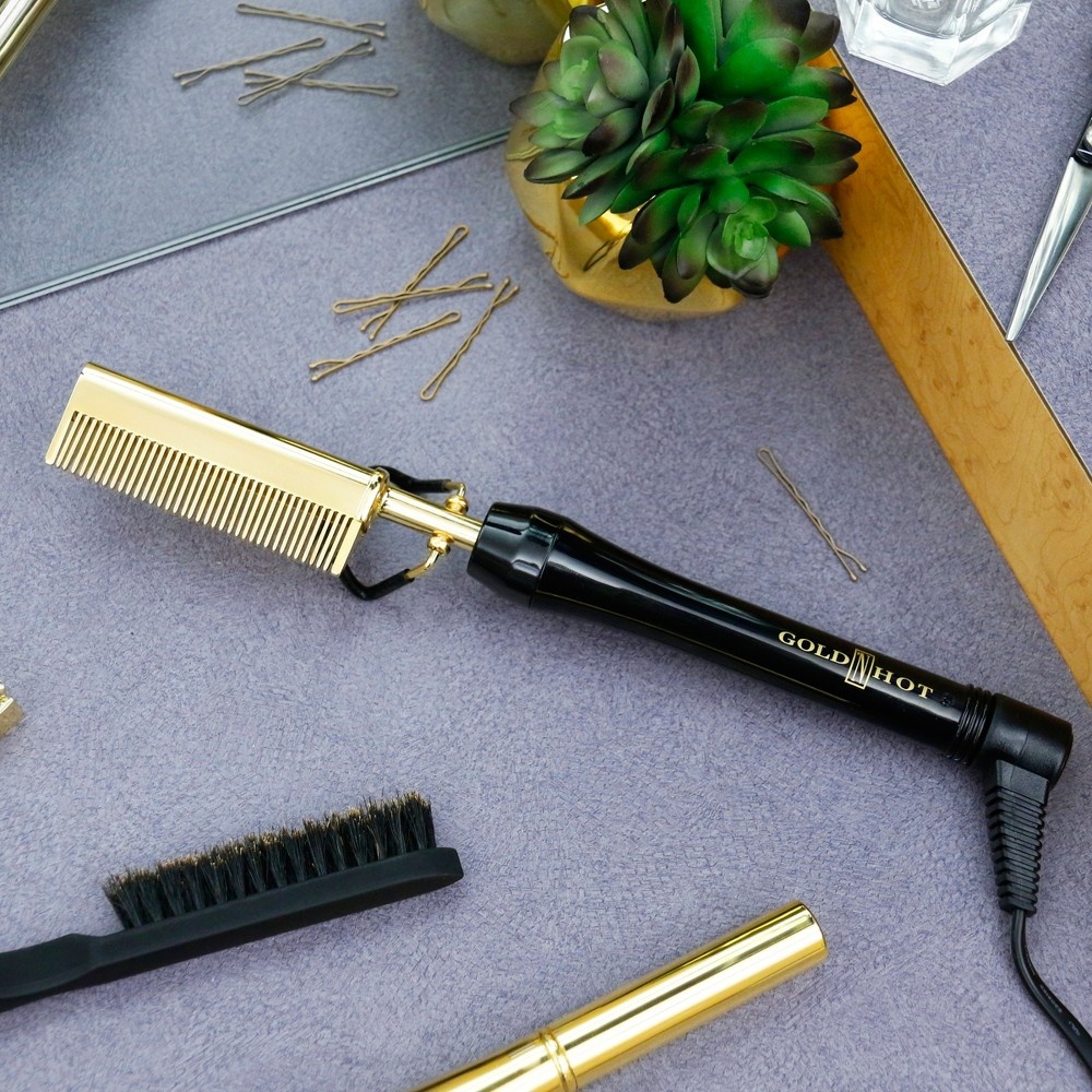 slide 7 of 7, Gold N Hot Gold-N-Hot Professional 24K Gold Pressing and Styling Comb, 1 ct