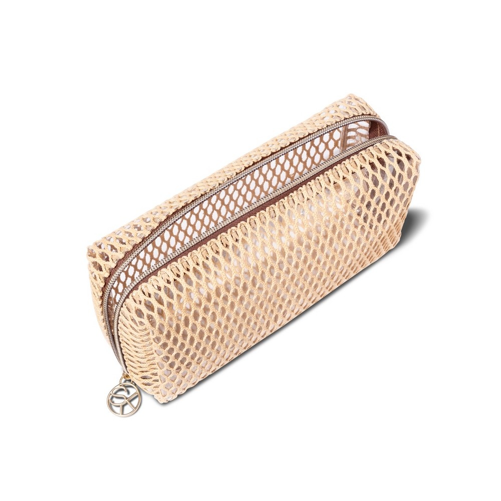 slide 2 of 2, Sonia Kashuk Makeup Organizer Bag Open Weave Beige, 1 ct