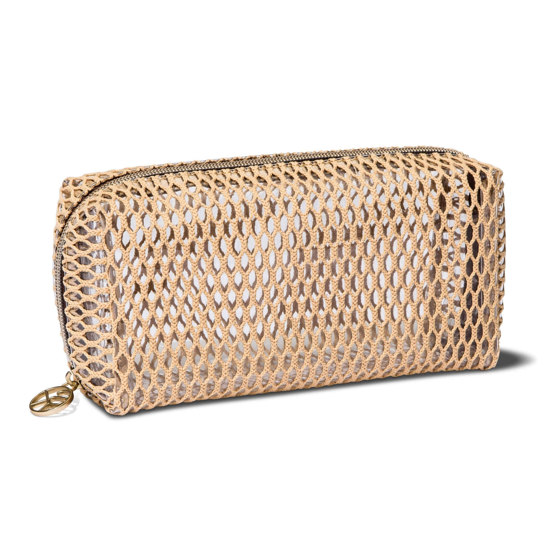 slide 1 of 2, Sonia Kashuk Makeup Organizer Bag Open Weave Beige, 1 ct