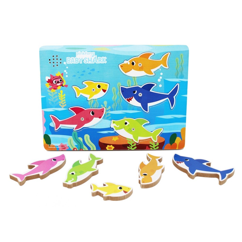 slide 3 of 4, Cardinal Pinkfong Baby Shark Chunky Wooden Sound Puzzle, 5 ct