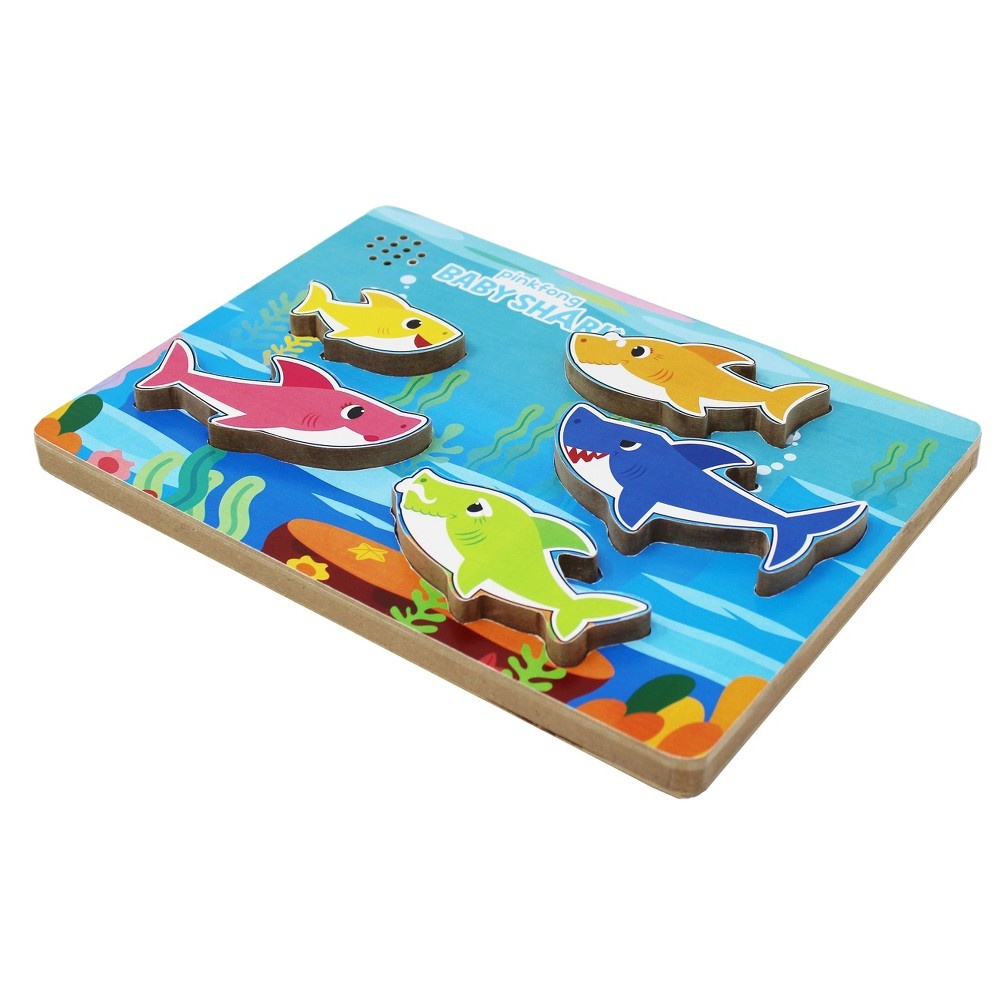 slide 2 of 4, Cardinal Pinkfong Baby Shark Chunky Wooden Sound Puzzle, 5 ct