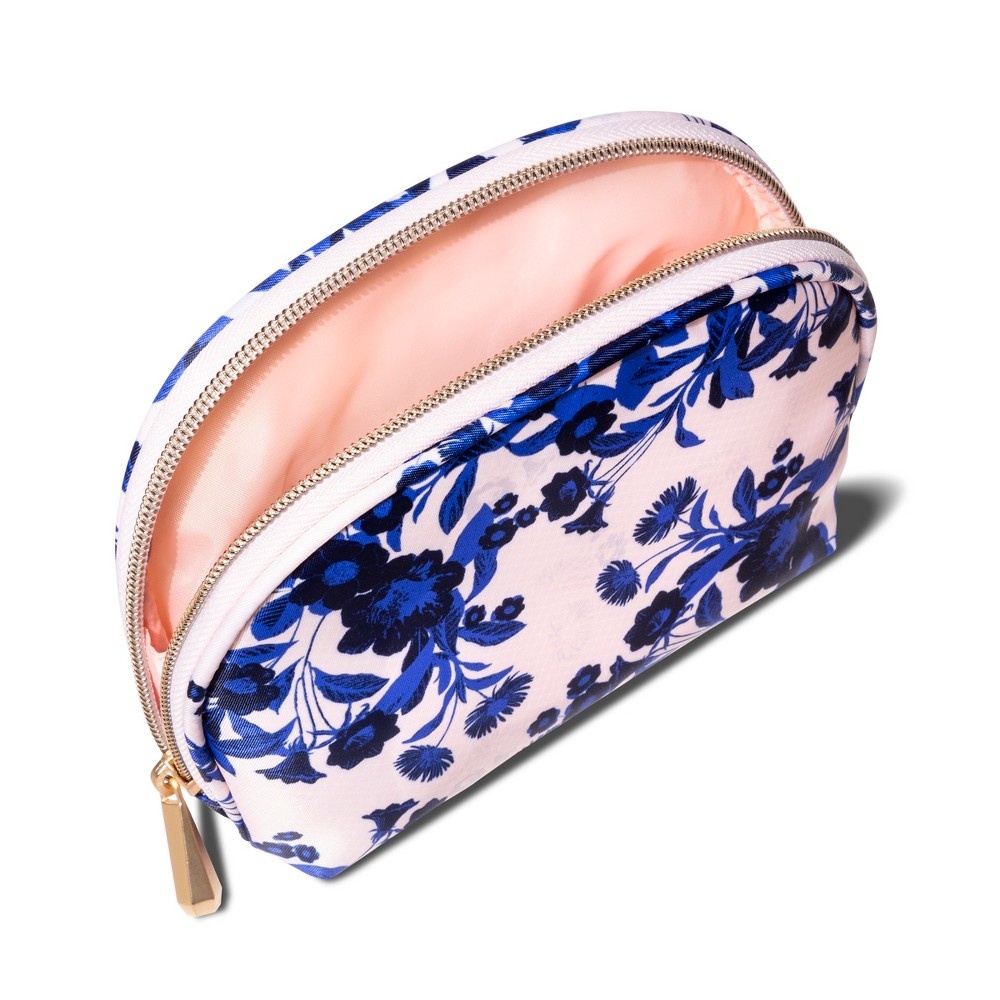 slide 2 of 2, Sonia Kashuk Round Top Makeup Bag Etched Floral Pink, 1 ct