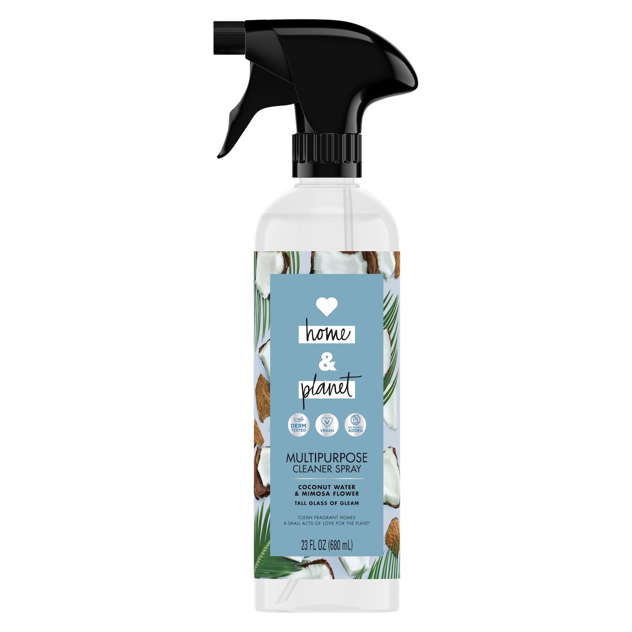 slide 1 of 4, Love Home and Planet Love Home & Planet Coconut Water & Mimosa Flower Multipurpose Cleaner Spray, 23 fl oz