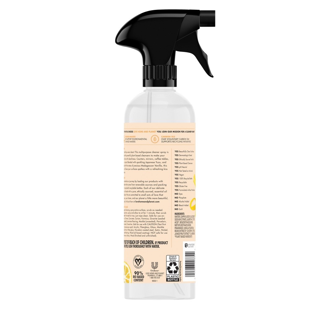 slide 4 of 4, Love Home and Planet Love Home & Planet Citrus Yuzu & Vanilla Multipurpose Cleaner Spray, 23 fl oz