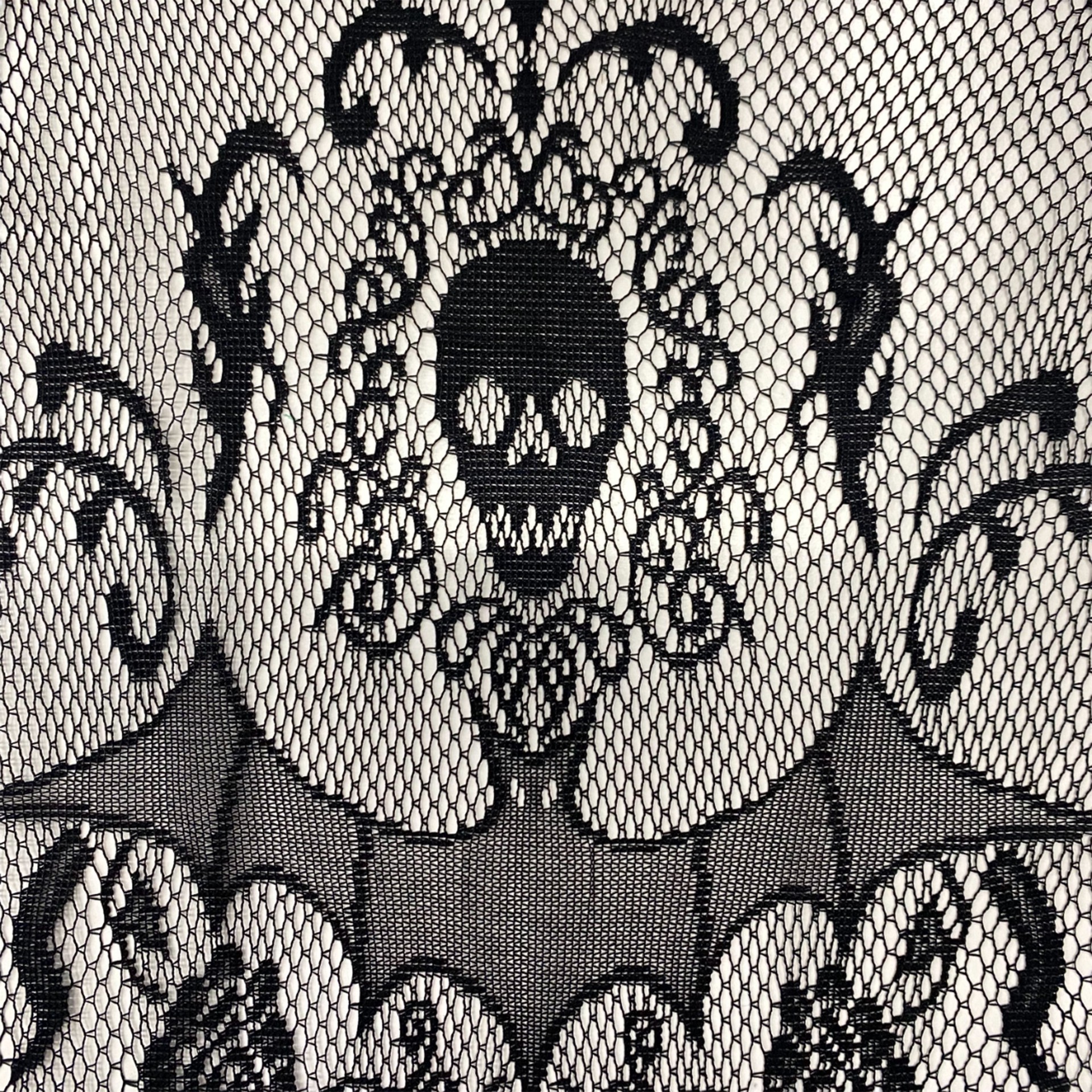slide 2 of 3, 37.5" Skull Damask Lace Curtain By Ashland, 37.5 in