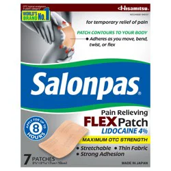 Salonpas Pain Relieving Flex Patch Lidocaine 4% 7ct