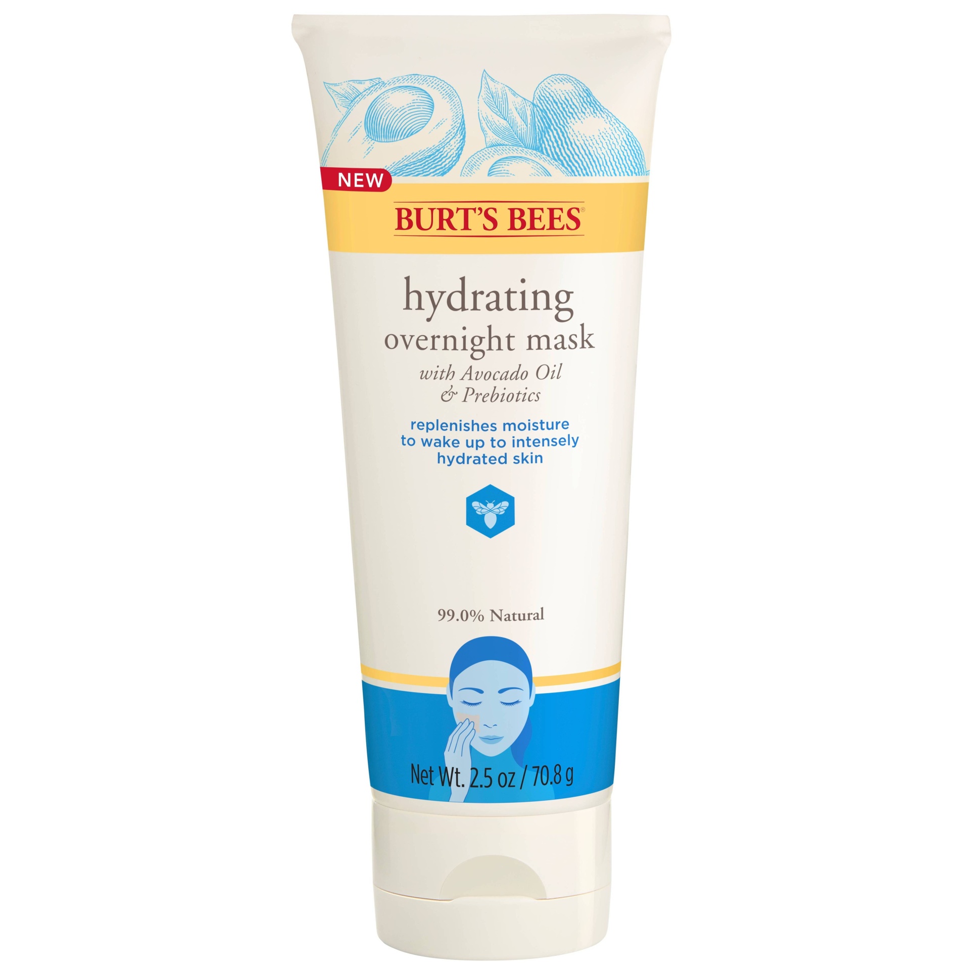 slide 1 of 5, Burt's Bees Hydrating Overnight Mask, 2.5 oz