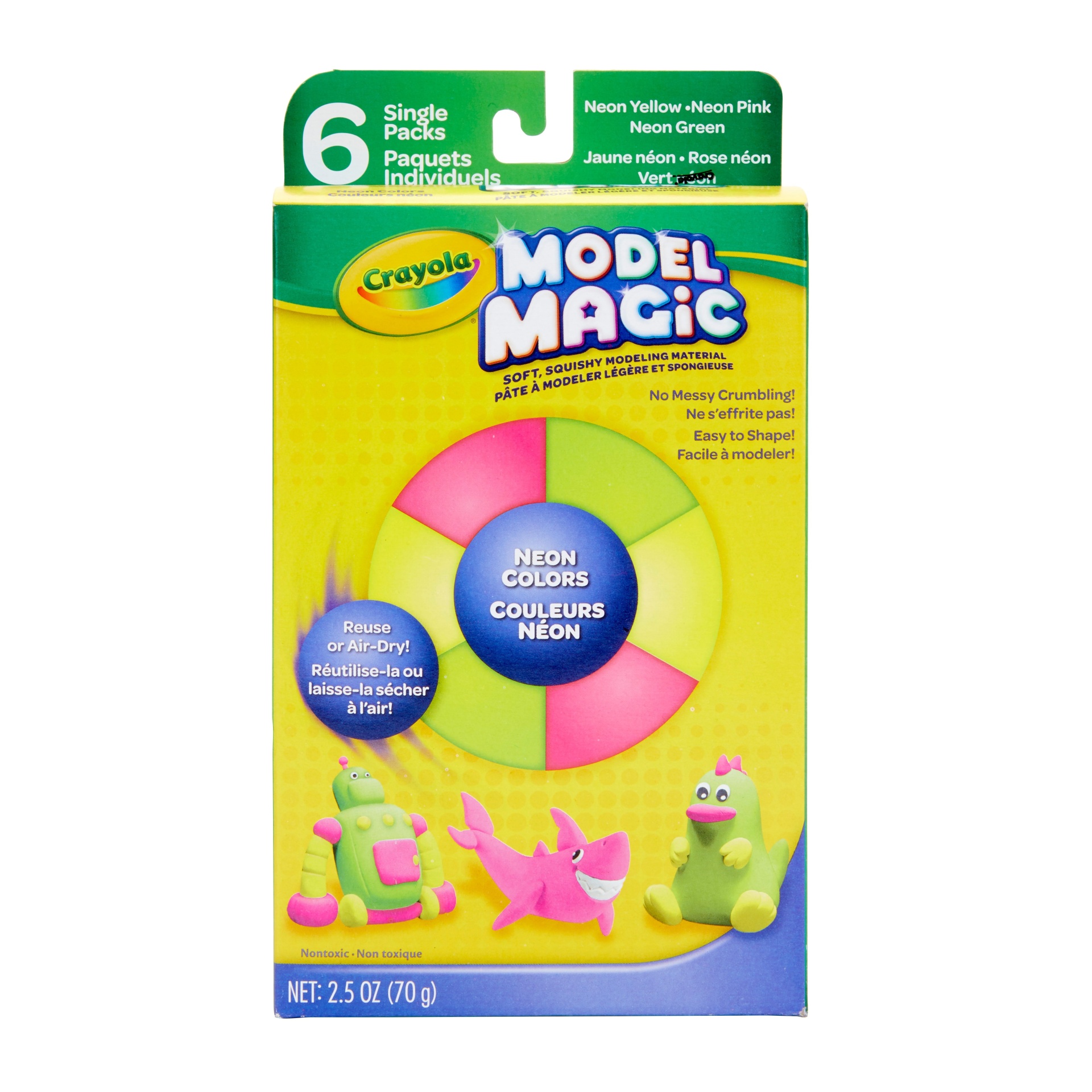 slide 1 of 5, Crayola Model Magic Modeling Clay - Neon, 6 ct