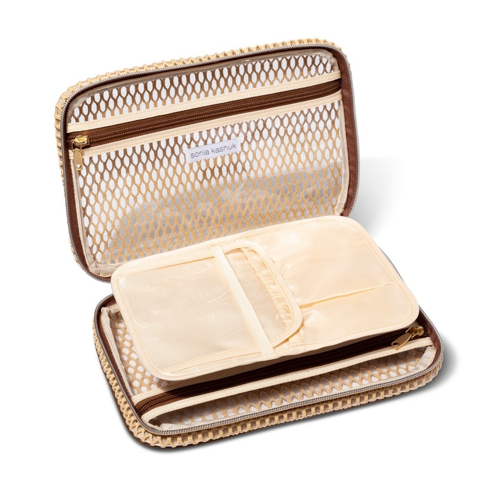 slide 2 of 4, Sonia Kashuk Always Organized Makeup Bag Open Weave Beige, 1 ct