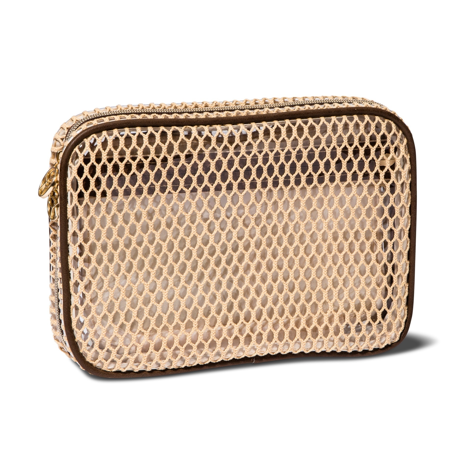 slide 1 of 4, Sonia Kashuk Always Organized Makeup Bag Open Weave Beige, 1 ct