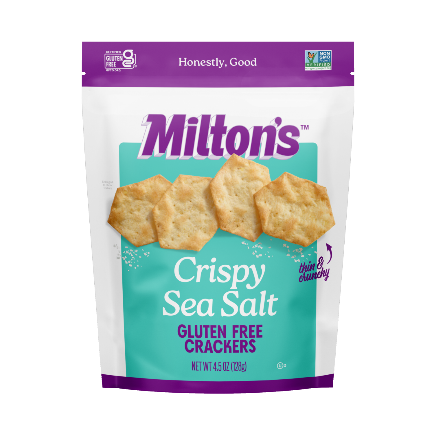 slide 1 of 2, Milton's Gluten Free Crackers - Crispy Sea Salt, 4.5oz, 4.5 oz