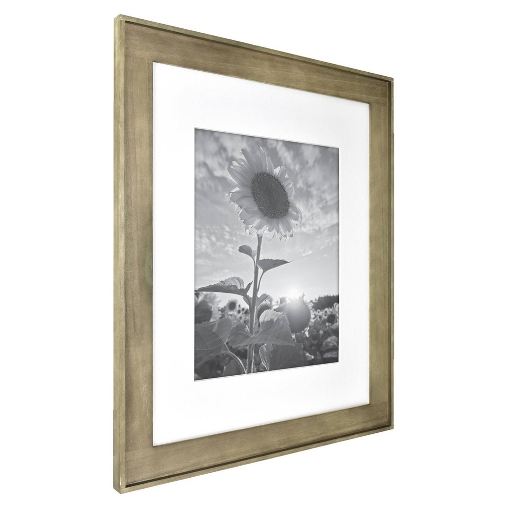 slide 4 of 4, 16" x 20" Matted to 11" x 14" Plank Wood Wall Frame Brown - Threshold, 1 ct