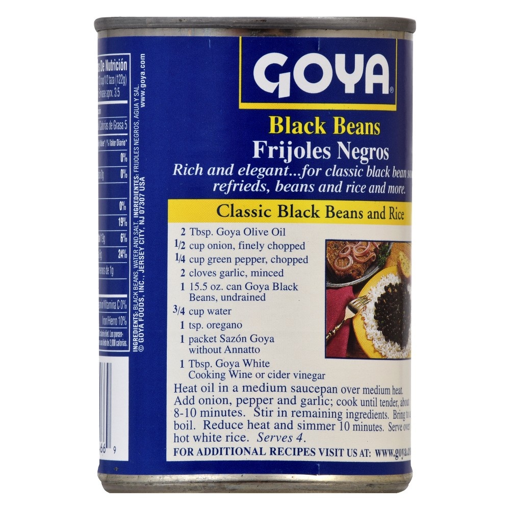 slide 5 of 7, Goya Black Beans, 15.5 oz