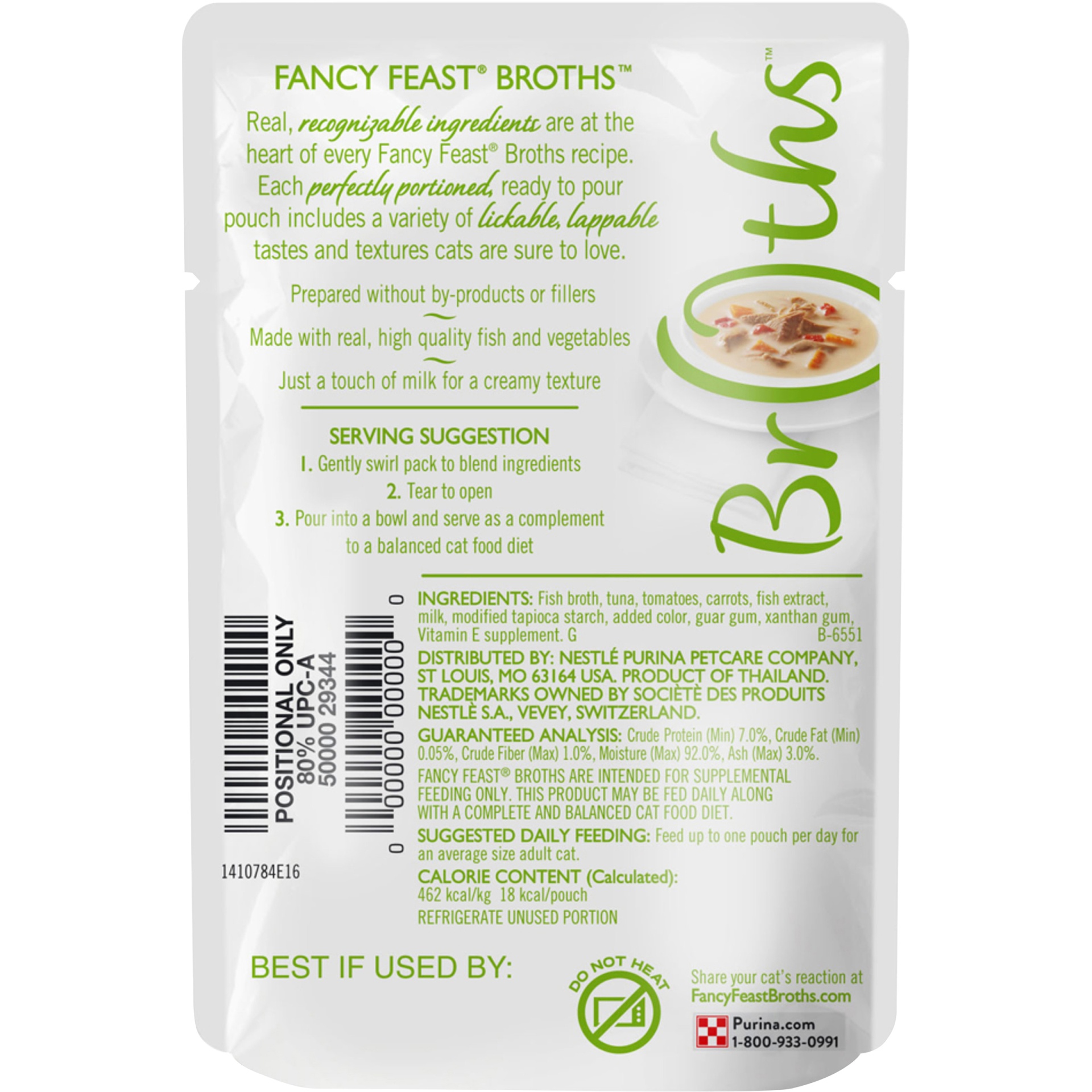 slide 2 of 5, Purina Fancy Feast Broths Creamy With Tuna Vegetables Gourmet Cat Complement, 1.4 oz