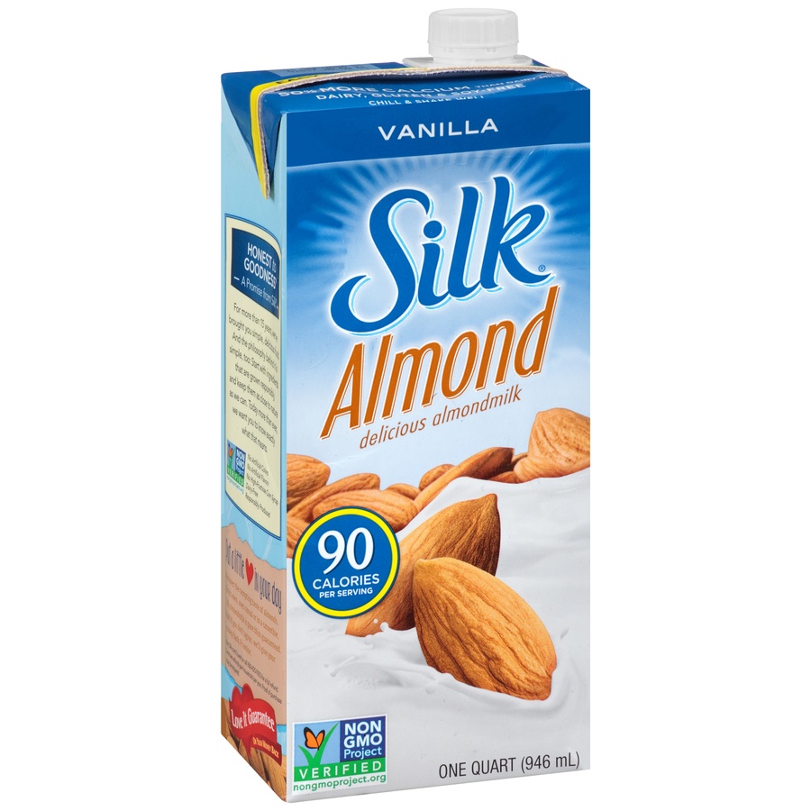 slide 2 of 8, Silk Vanilla Almond Milk, 32 fl oz