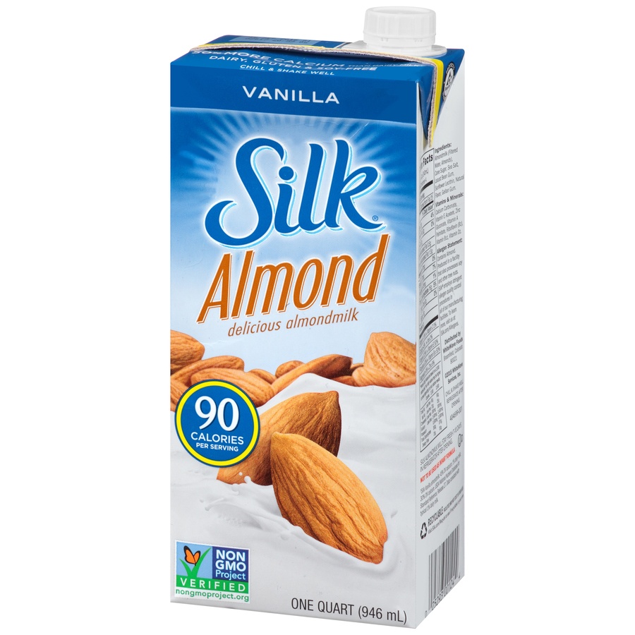 slide 3 of 8, Silk Vanilla Almond Milk, 32 fl oz