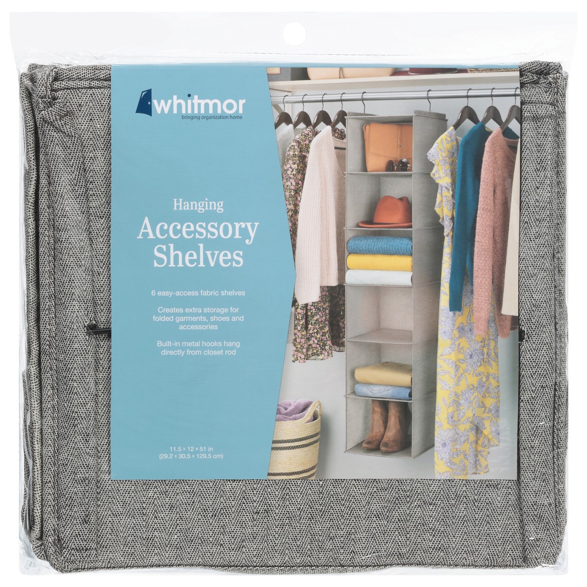 slide 1 of 9, Whitmor Hanging Accessory Shelves Black Herringbone, 1 ct