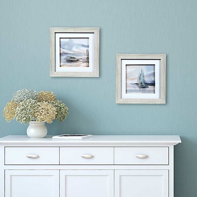 slide 2 of 2, Prinz Boat Square Framed Wall Art - Blue, 9.5 in