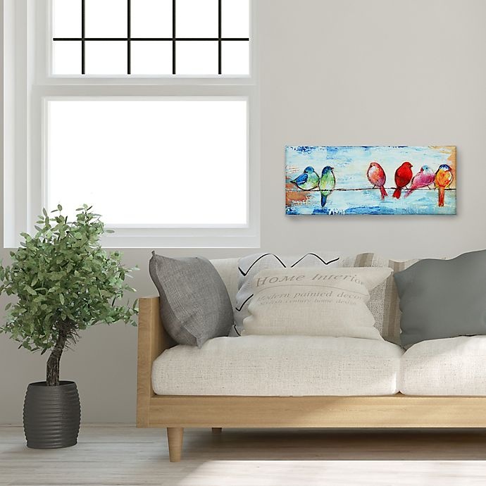 slide 3 of 4, Prinz Raised Icon Songbirds Canvas Wall Art, 8 in x 20 in