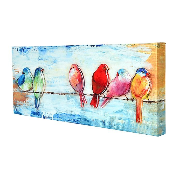 slide 4 of 4, Prinz Raised Icon Songbirds Canvas Wall Art, 8 in x 20 in