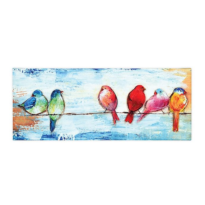 slide 1 of 4, Prinz Raised Icon Songbirds Canvas Wall Art, 8 in x 20 in