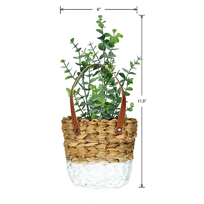 slide 4 of 4, Prinz Hanging Basket Eucalyptus Plant Wall Art - Natural, 14.75 in x 6 in