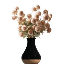 New View Faux Florals In Black Ceramic Vase