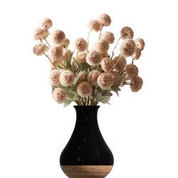 New View Faux Florals In Black Ceramic Vase