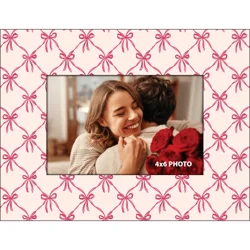 New View Valentine's Frame Pink & Red Bows 4x6 Inches