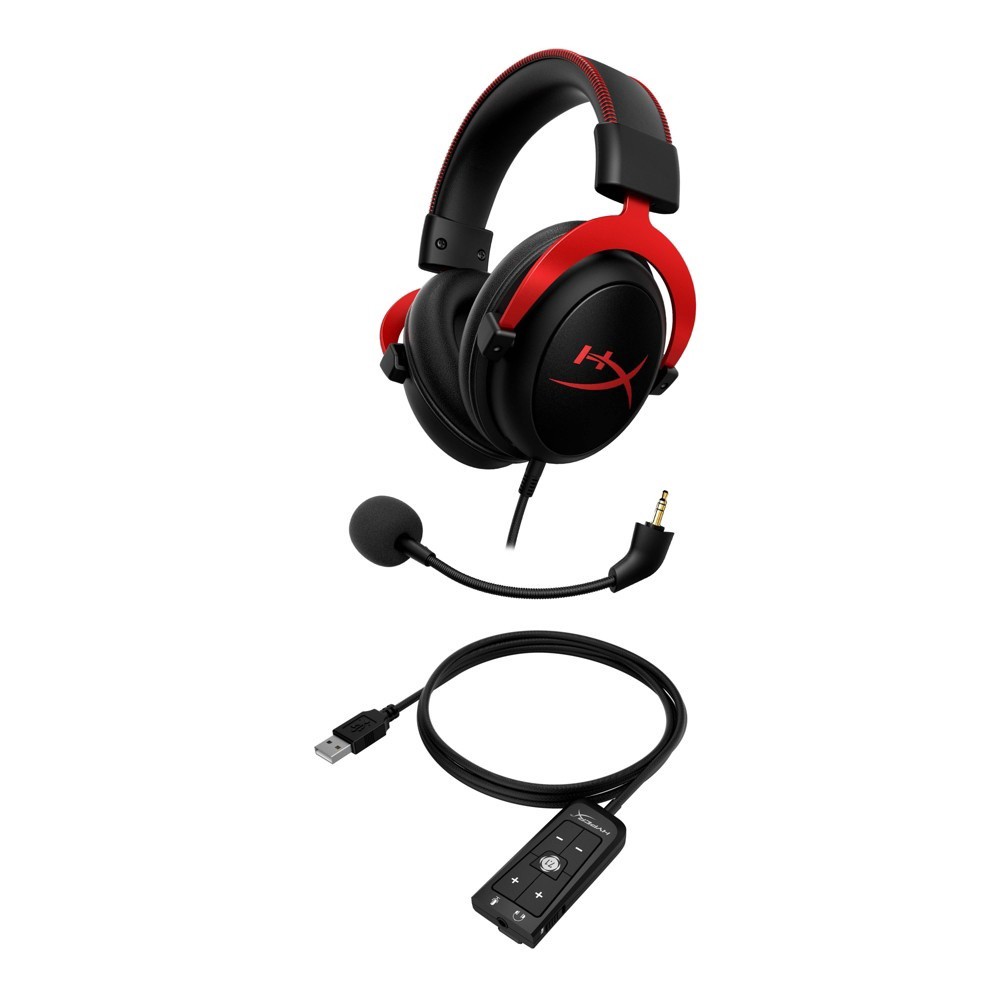 slide 6 of 9, HyperX Cloud II Gaming Headset for PC/PlayStation 4/Xbox One/Series X|S/Nintendo Switch - Red, 1 ct