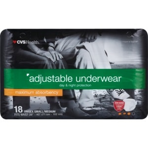 slide 1 of 1, CVS Health Day & Night Maximum Absorbency Adjustable Underwear S/M, 18 ct
