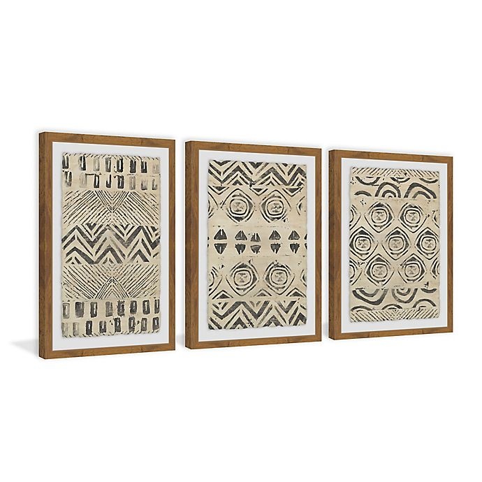 slide 3 of 6, Marmont Hill Pattern Bazaar Framed Triptych Wall Art, 36 in x 18 in