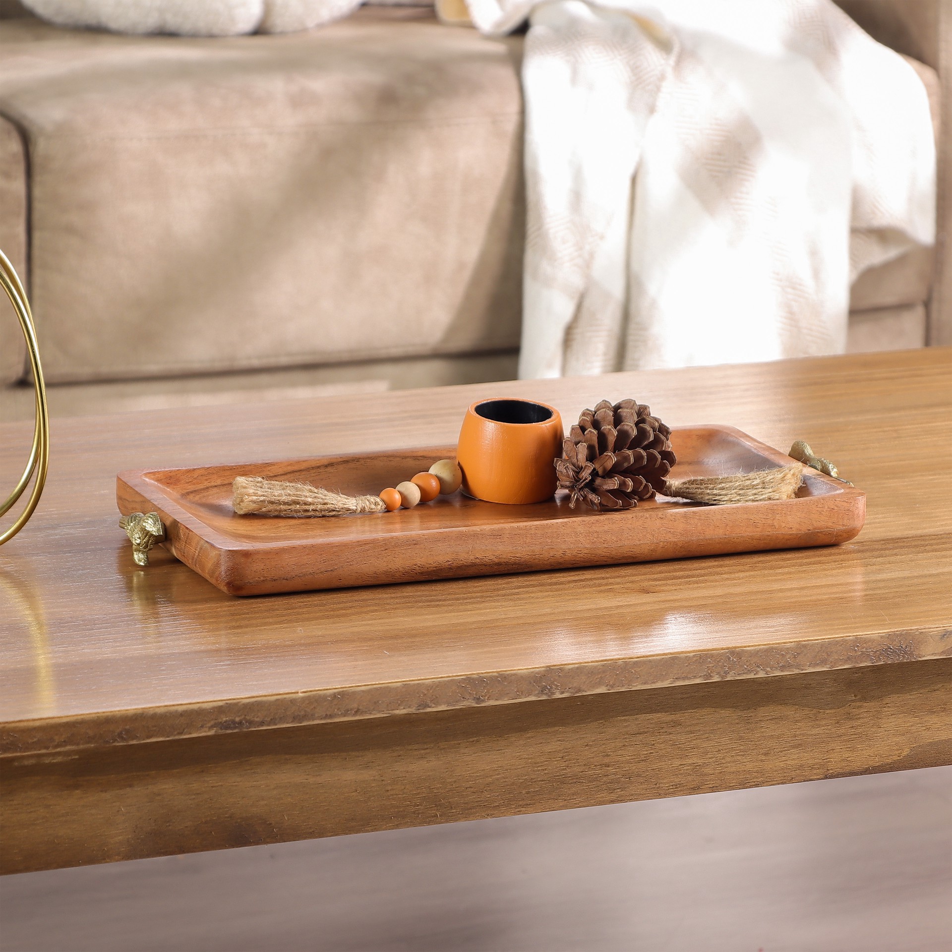 slide 2 of 7, 15" Wood Tabletop Tray By Ashland, 15 in