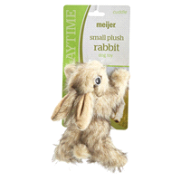 slide 3 of 29, Meijer Realistic Floppy Rabbit Plush Squeaking Dog Toy, 6.5", SMALL     