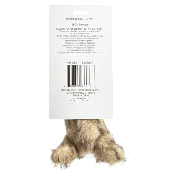 slide 20 of 29, Meijer Realistic Floppy Rabbit Plush Squeaking Dog Toy, 6.5", SMALL     