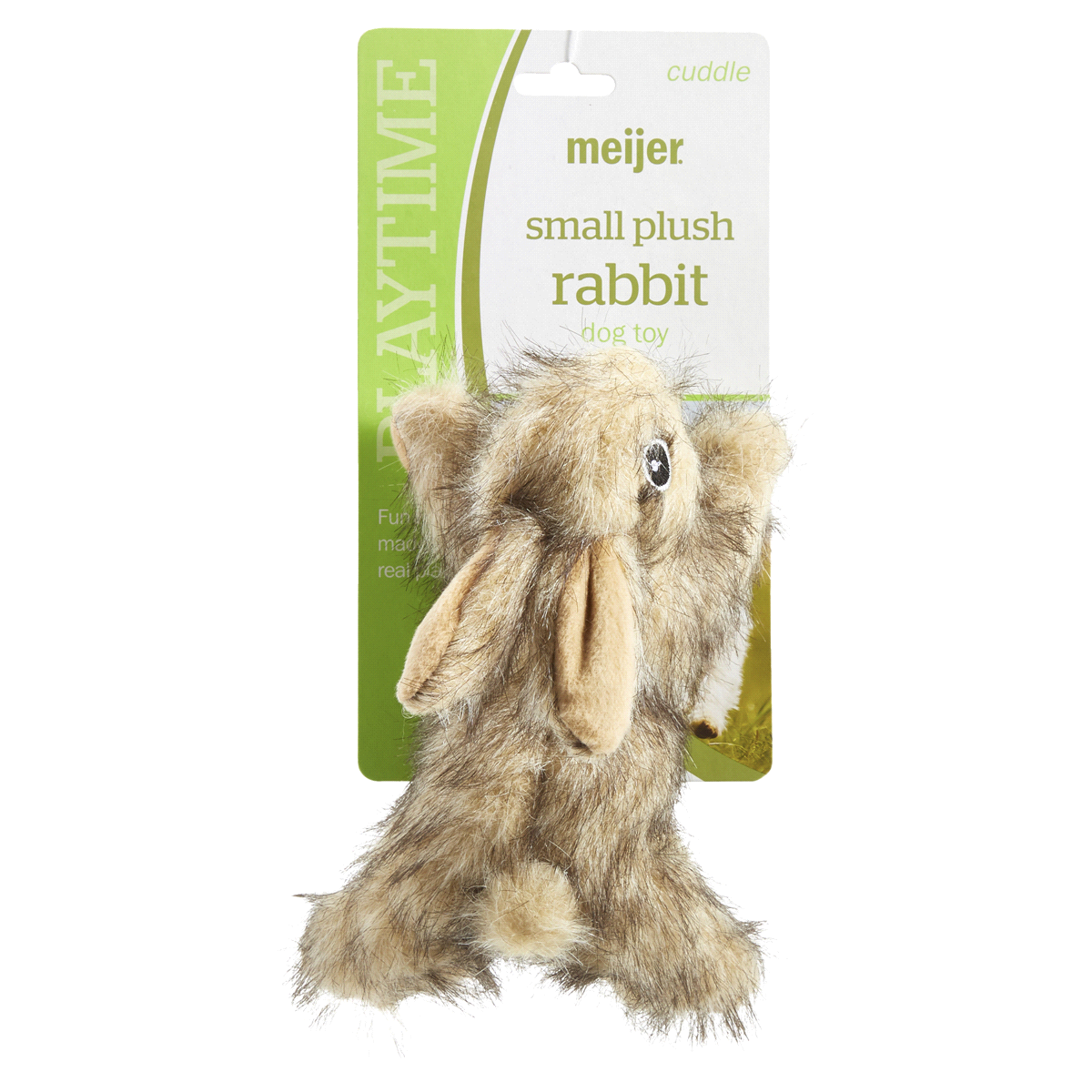 slide 1 of 29, Meijer Realistic Floppy Rabbit Plush Squeaking Dog Toy, 6.5", SMALL     
