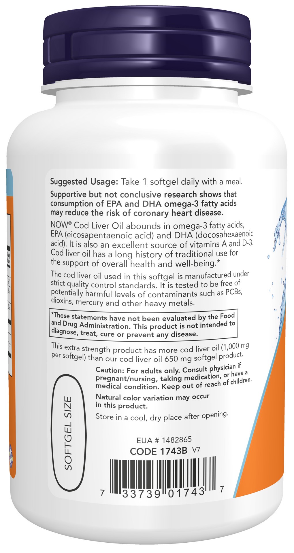 slide 4 of 4, NOW Cod Liver Oil, Extra Strength 1,000 mg - 90 Softgels, 90 ct