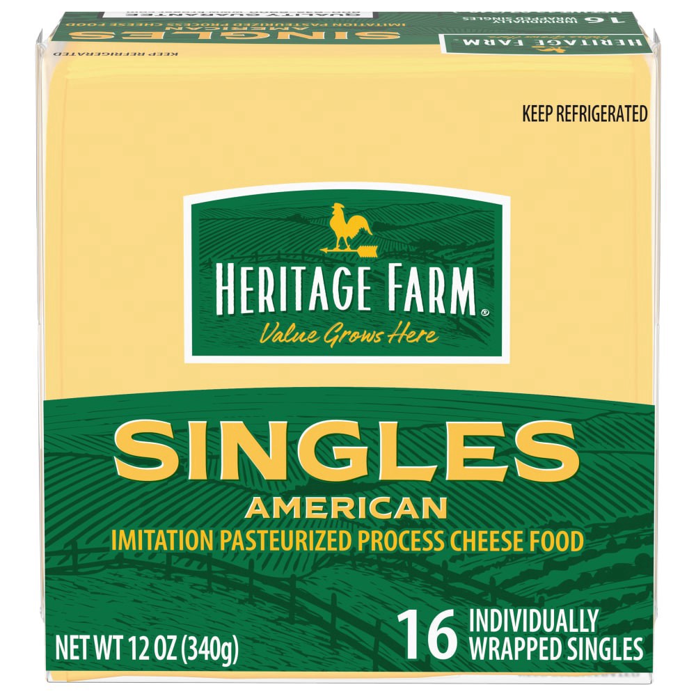 slide 4 of 4, Heritage Farm American Cheese Slices, 12 oz