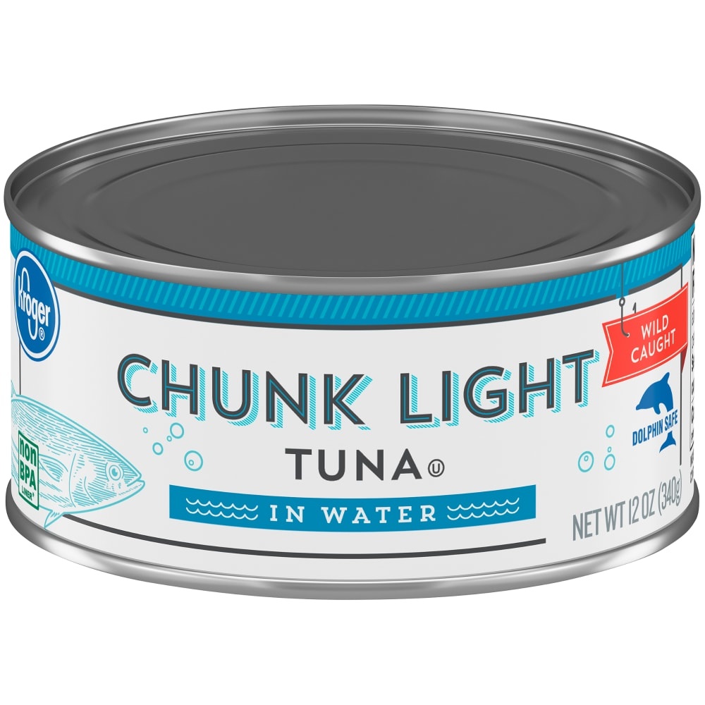 slide 1 of 1, Kroger Wild Caught Chunk Light Tuna In Water, 12 oz