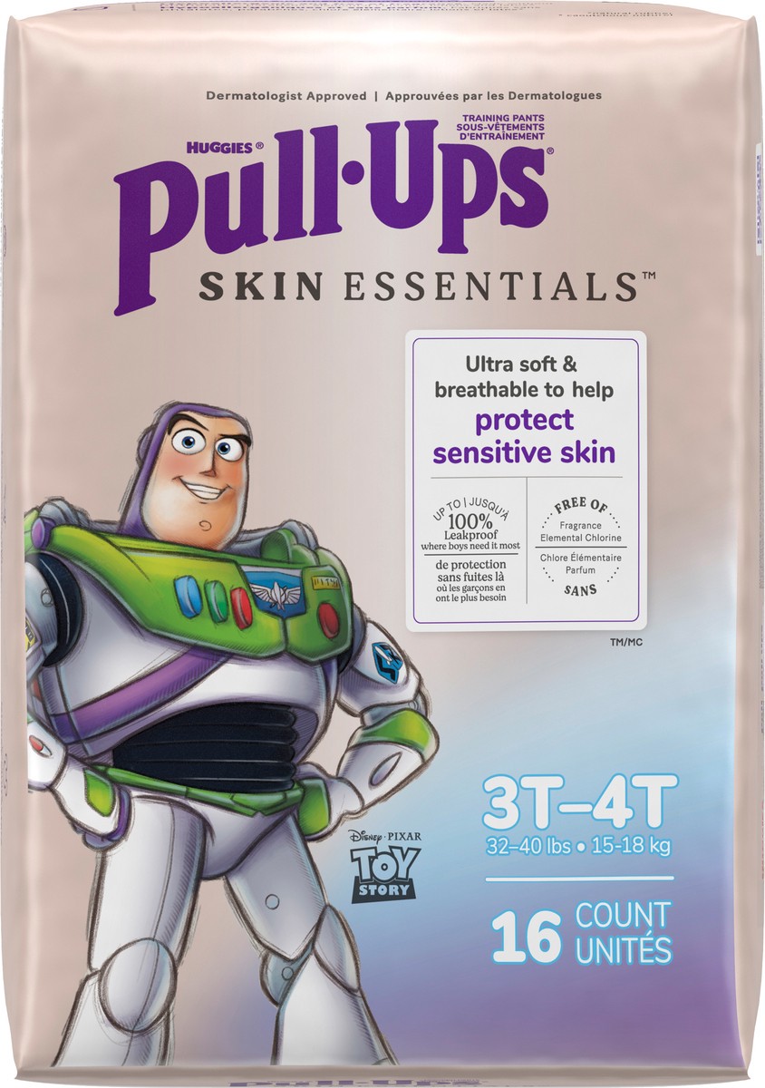 slide 6 of 11, Pull-Ups Boys' Skin Essentials Training Pants, 3T-4T (32-40 lbs), 16 Ct, 16 ct