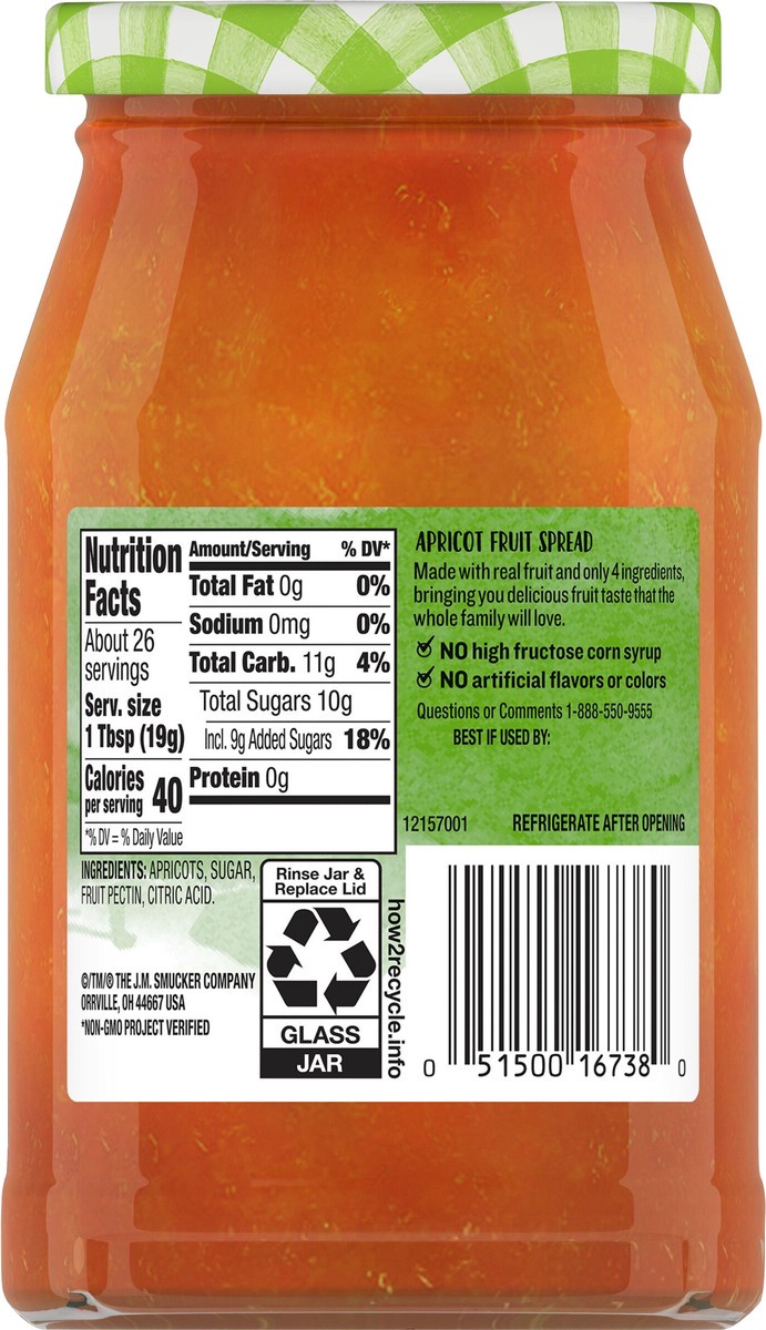 slide 6 of 8, Smucker's Smucker’s Natural Apricot Fruit Spread, 17.25 oz. Jar, 17.25 oz