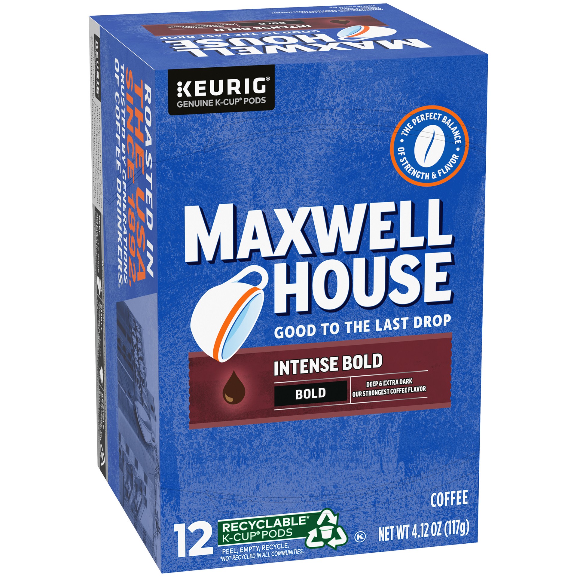 slide 2 of 4, Maxwell House Intense Bold Dark Roast K-Cup Coffee Pods, 12 ct Box, 12 ct