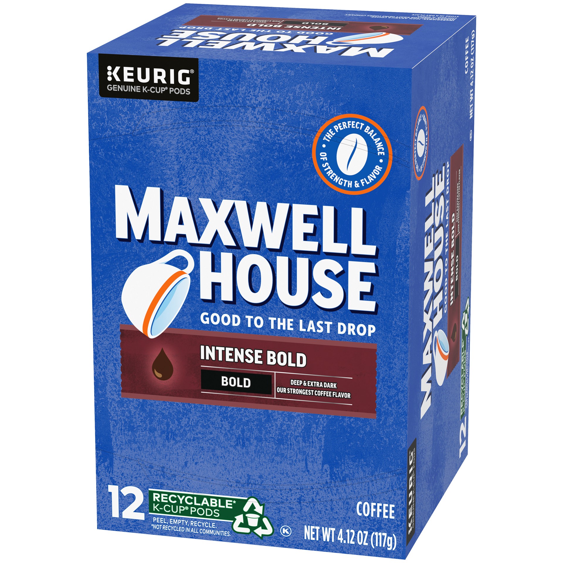 slide 4 of 4, Maxwell House Intense Bold Dark Roast K-Cup Coffee Pods, 12 ct Box, 12 ct