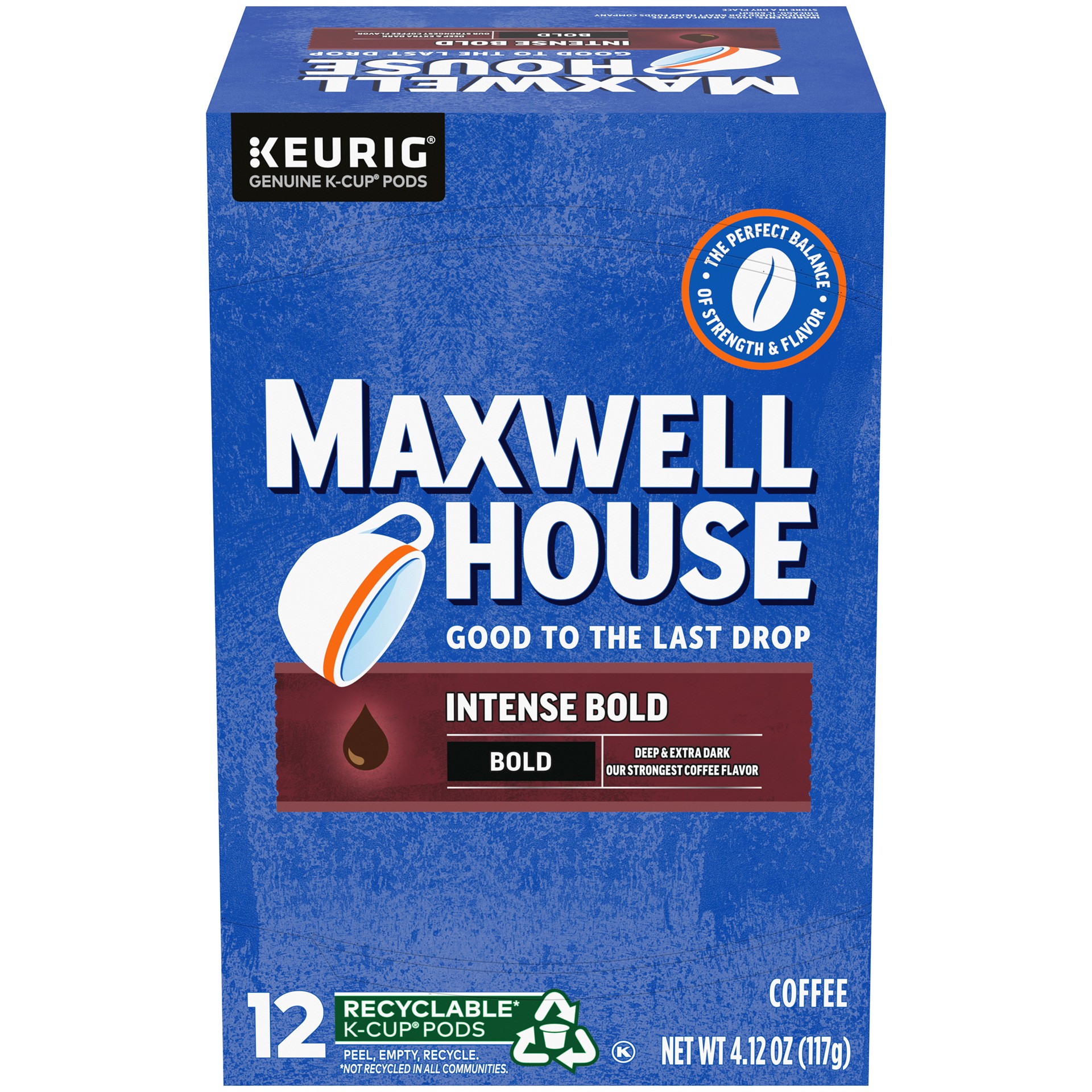 slide 1 of 4, Maxwell House Intense Bold Dark Roast K-Cup Coffee Pods, 12 ct Box, 12 ct