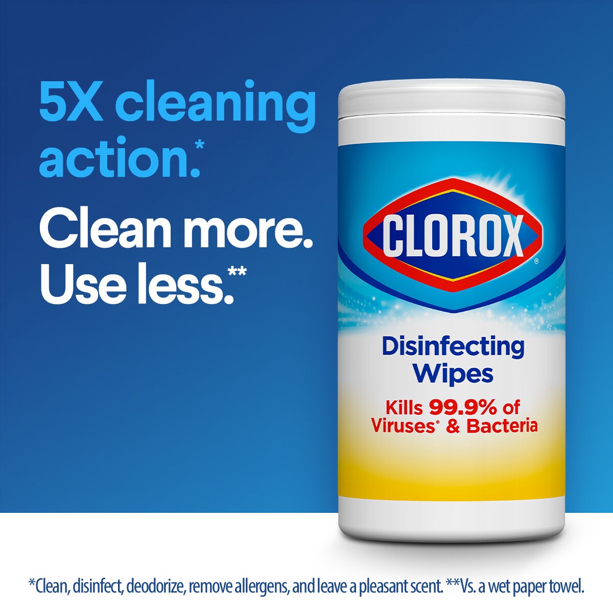 slide 3 of 5, Clorox Disinfecting Wipes, Bleach Free Cleaning Wipes, Crisp Lemon™, 35 Count, 35 ct