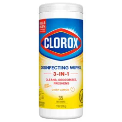 Clorox Disinfecting Wipes, Bleach Free Cleaning Wipes, Crisp Lemon, 35 Count
